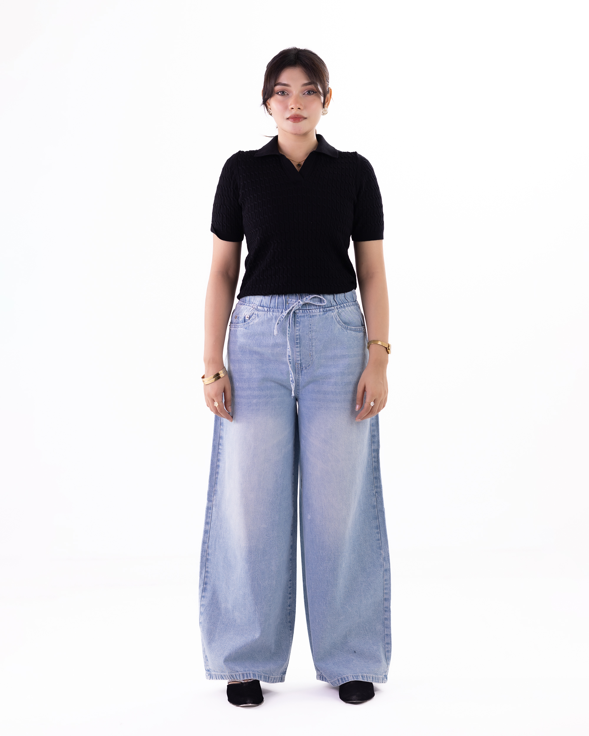 Comfy Wide-Leg Denim Pant || 41011 gallery picture 2