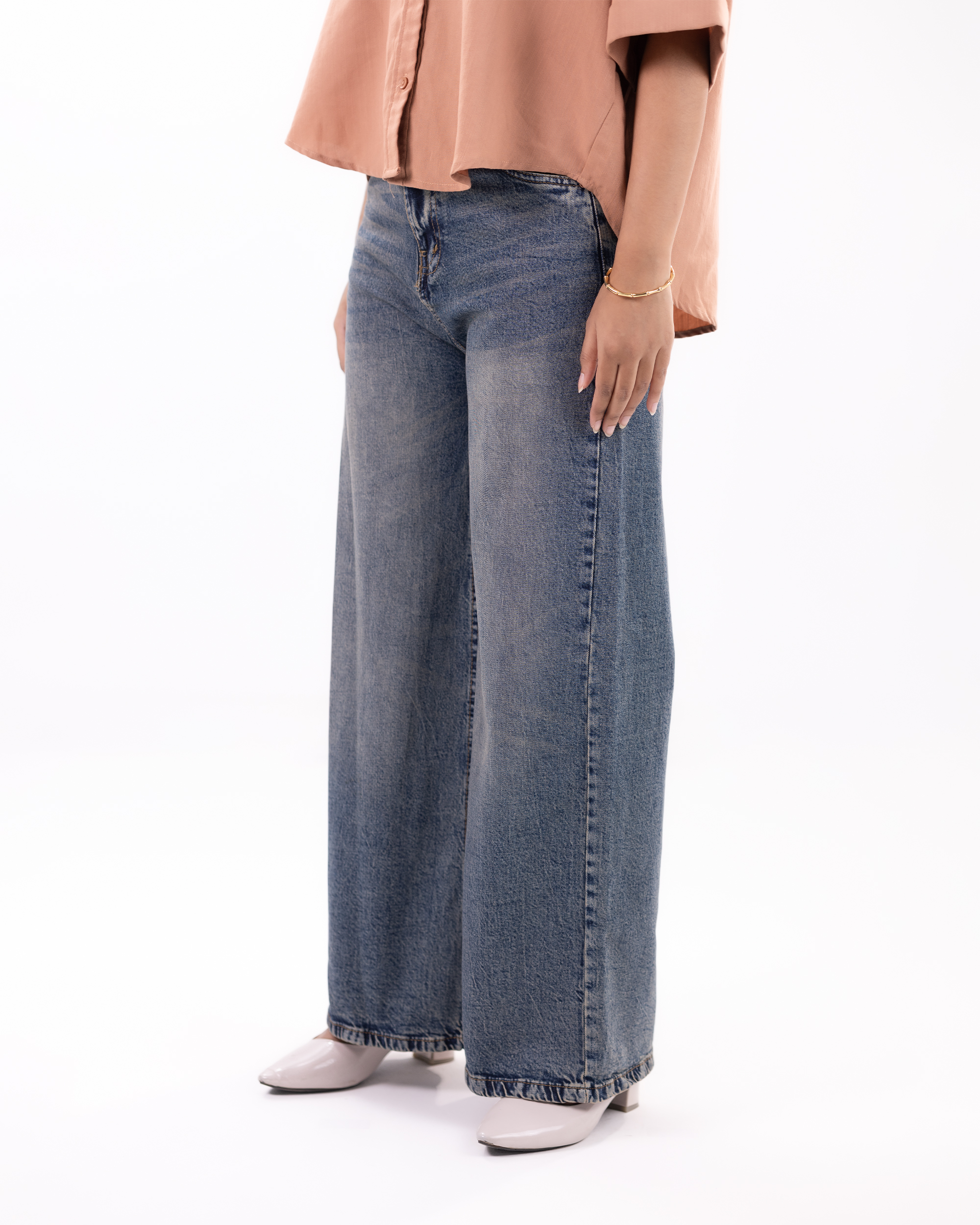 Signature Chic Denim Wide Leg Baggy Jean's || 21001 gallery picture 3