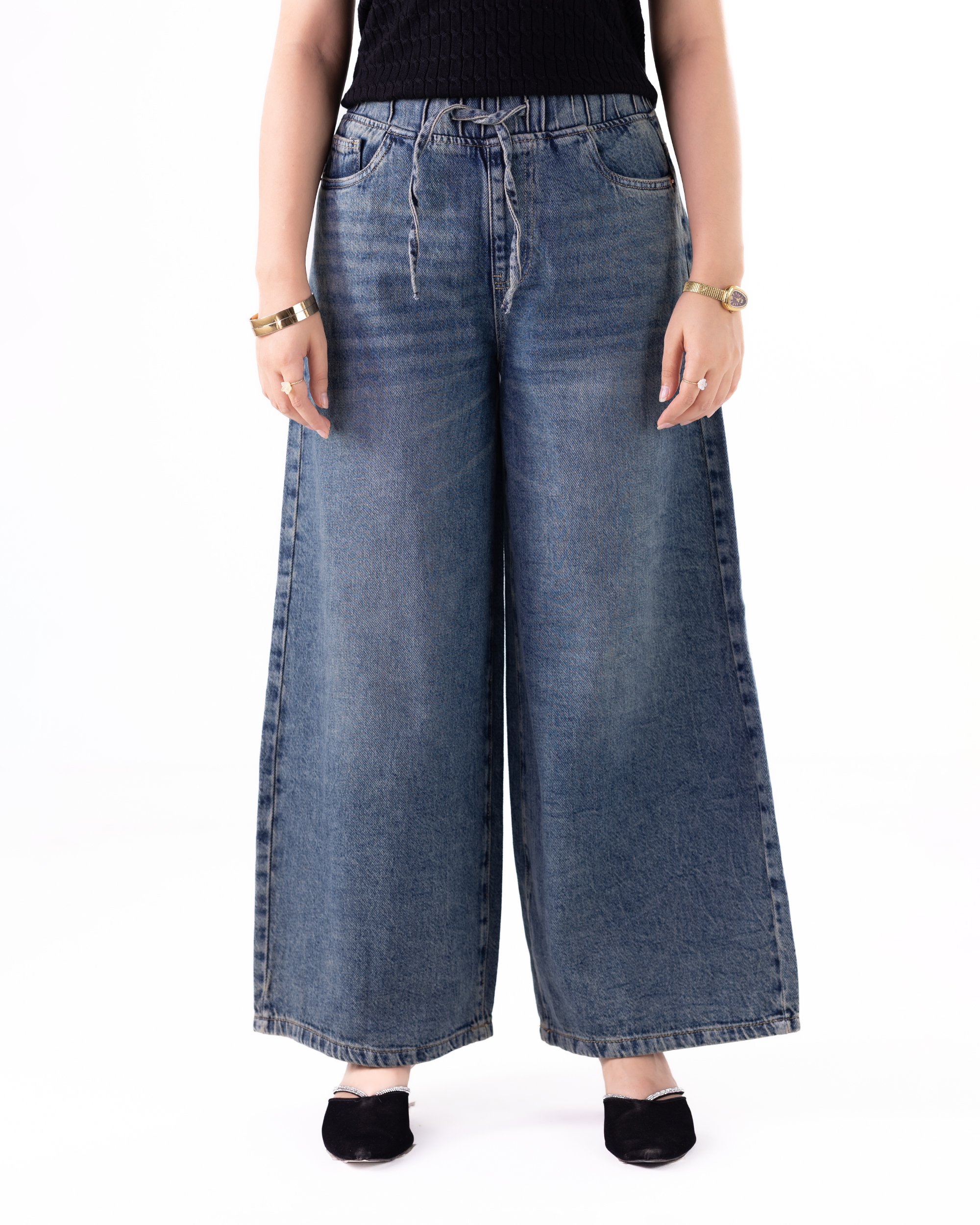 Comfy Wide-Leg Denim Pant || 41011