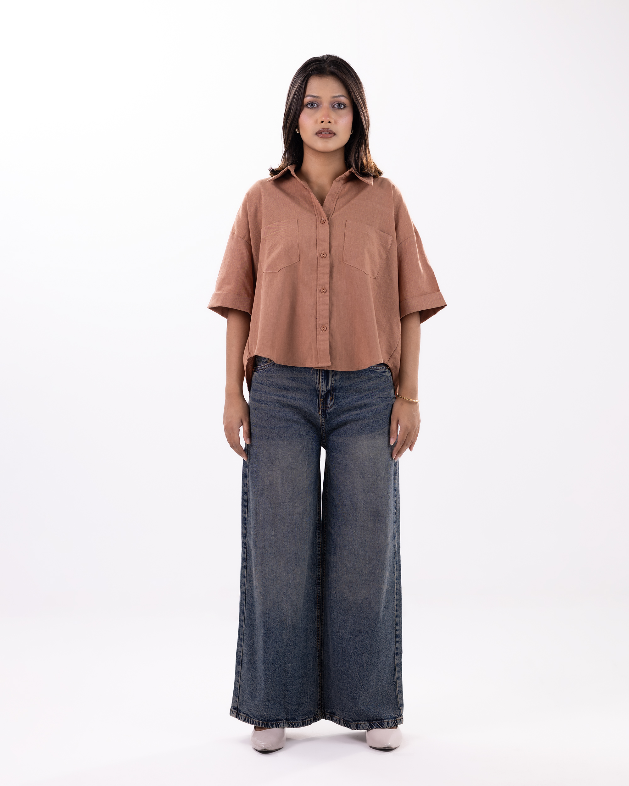 Signature Chic Denim Wide Leg Baggy Jean's || 21001 alternative angle