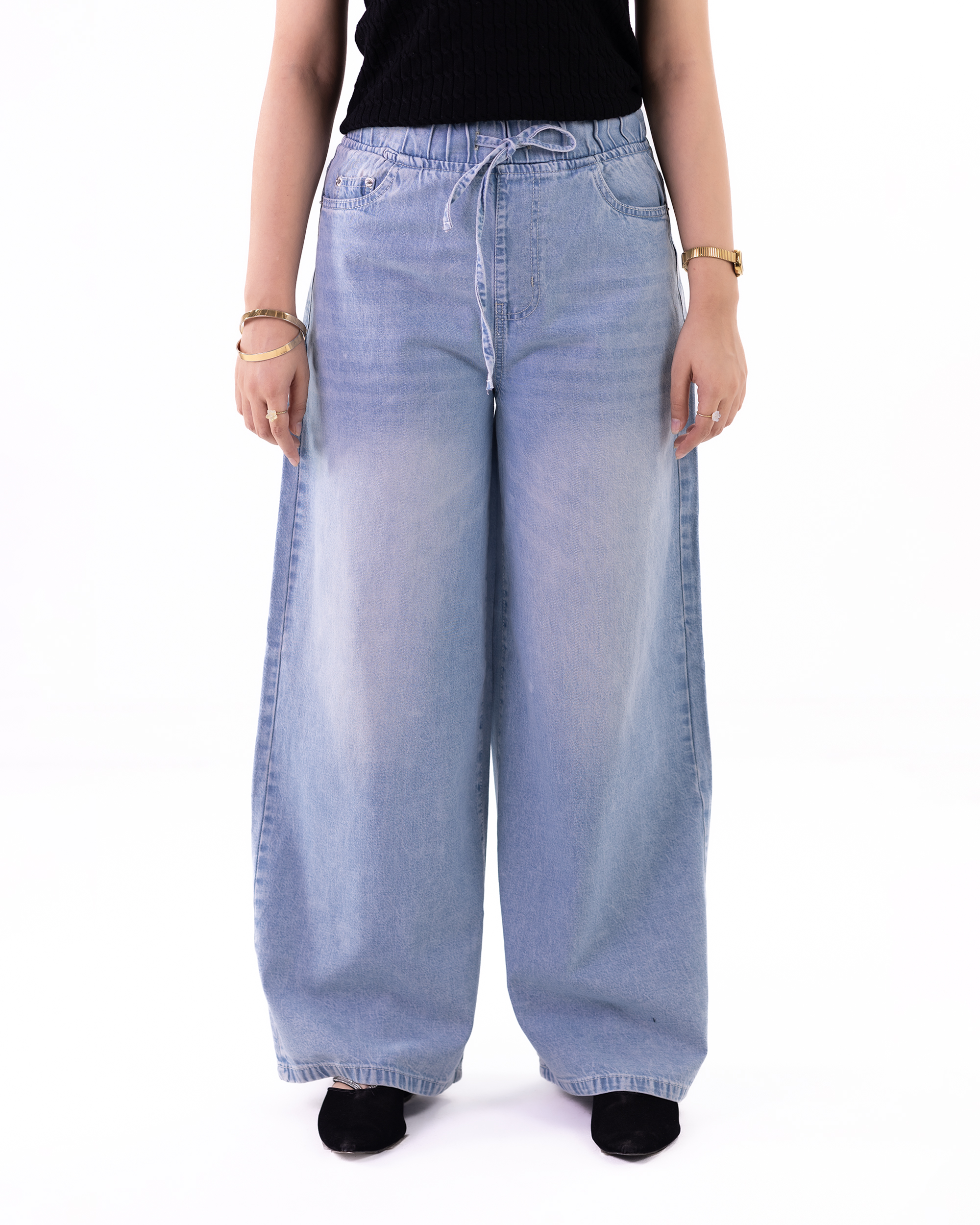 Comfy Wide-Leg Denim Pant || 41011